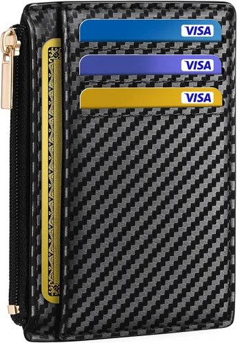 Vista 30 de Tipmile Cartera para tarjetas de crédito para mujer, pequeña funda delgada Muerciélagos