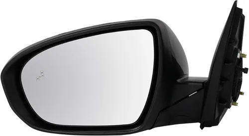 Vista 54 de TRQ Espejo plegable con calefacción eléctrica del lado del conductor con indicador de punto ciego pintura a juego negro liso compatible con Kia