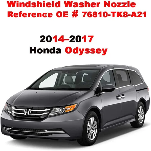 Vista 3 de ZHParty - Pulverizador de boquilla de limpiaparabrisas delantero con 6 piezas de conectores para Honda Pilot 09-15, Honda Odyssey 14-17, reemplaza
