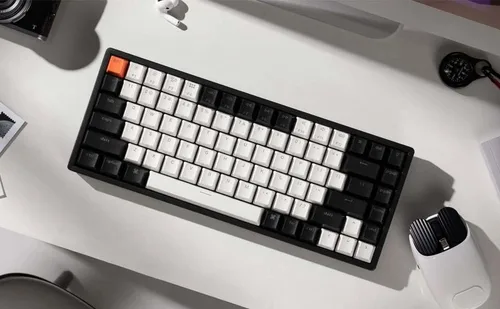 Vista 2 de Keychron K2 75% Layout 84 teclas Bluetooth intercambiable en caliente Teclado mecánicoUSB inalámbrico con interruptor súper rojoteclas PBT de doble