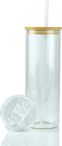 Vista 5 de Hogg Caja de vaso delgada sublimable de vidrio transparente de 20 onzas (paquete de 25) para bricolaje, personalizable, añade logotipo, vinilo
