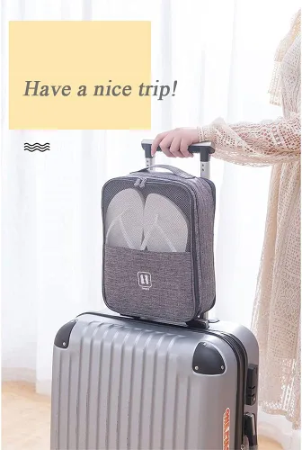 Vista 6 de Bolsa de zapatos para viajar, bolsa portátil y transpirable para botas de fútbol o zapatos de golf, bolsa de zapatos para gimnasio.
