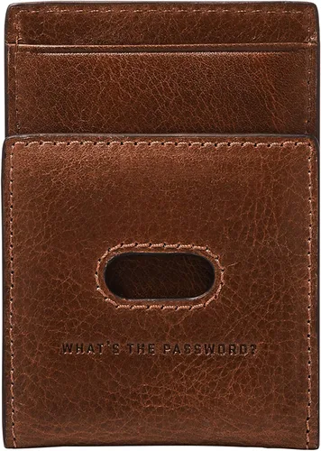 Vista 2 de Fossil Funda magnética minimalista de cuero para hombre con clip para dinero y bolsillo frontal