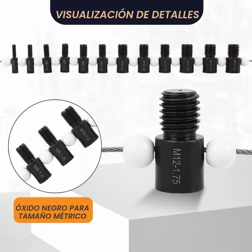 Vista 3 de Comprobador de roscas de tuercas y pernos, 26 calibres macho/hembra, 14 pulgadas y 12 métricas para comprobar rápidamente tuercas y pernos