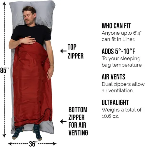 Vista 4 de Well Traveled Forro para saco de dormir