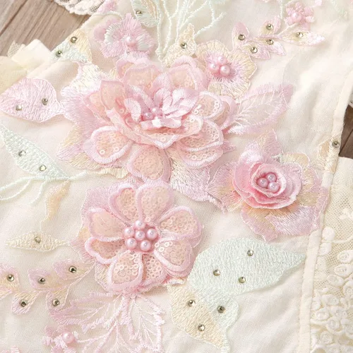 Vista 56 de IDOPIP Conjunto de ropa de 1er cumpleaños para niñas con estampado floral, estilo bohemio, con encaje, tutú y diadema de princesa