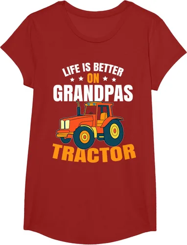 Vista 78 de Life Is Better On Grandpas Tractor Kids Farm Tractor Boy Camiseta, Negro