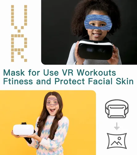 Vista 5 de SKNBC Home VR Eye Mask Cover Breathable Sweat Band Adjustable Sizes HMD Padding for VR Workouts Supernatual with Virtual Reality Headsets Oculus