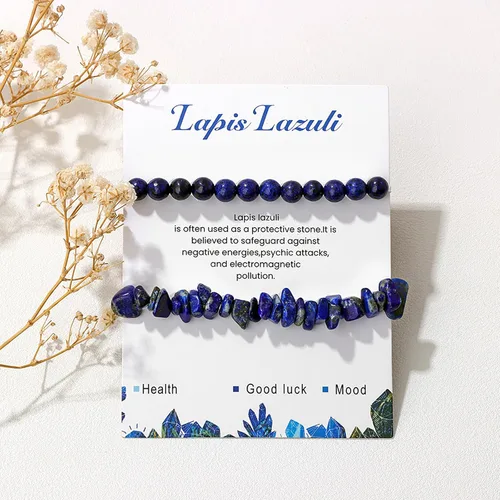 Vista 21 de Pulseras de cristal curativo para mujer, 2 pulseras de piedra natural de 0.236 pulgadas, pulseras elásticas de cuentas de cristal hechas a mano