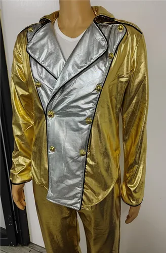 Vista 6 de Para MJ Michael World Tour Gold History Chaqueta con pantalón Mj Disfraz
