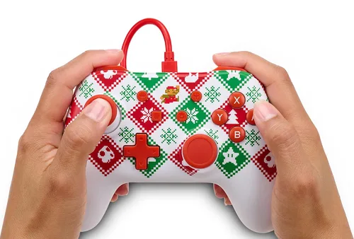Vista 10 de PowerA Wired Controller for Nintendo Switch - Mario Holiday Sweater