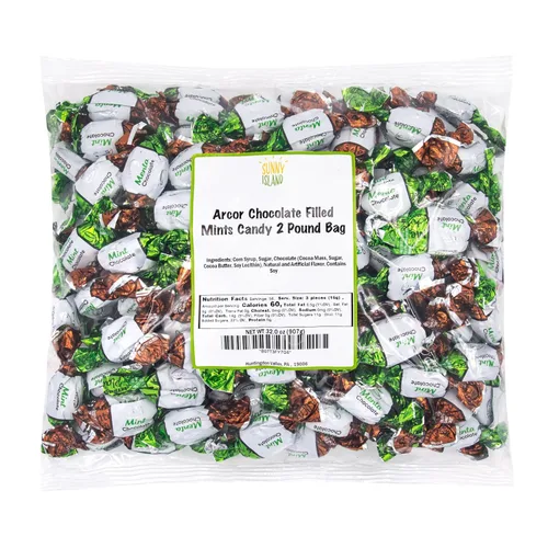 Vista 7 de Dulces de menta rellenos de chocolate Arcor Bolsa de 2 libras Dulces macizos de menta con chocolate envueltos individualmente Delicioso manjar