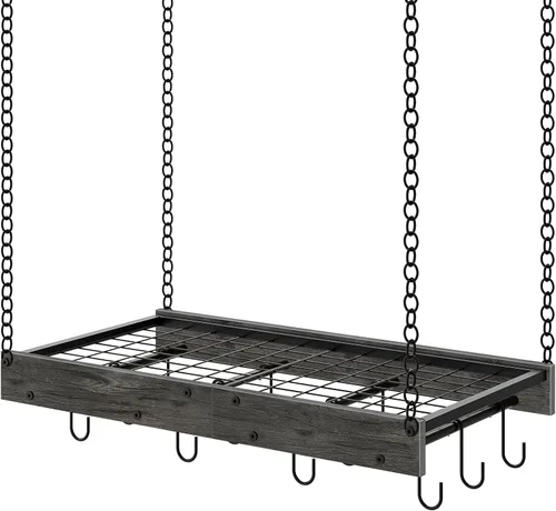 Vista 9 de CHOEZON Estante Colgante para Ollas, 35.4" L x 13" A Colgador de Ollas de Techo, Estante para Ollas de Estilo Industrial, Colgador de Ollas Montado