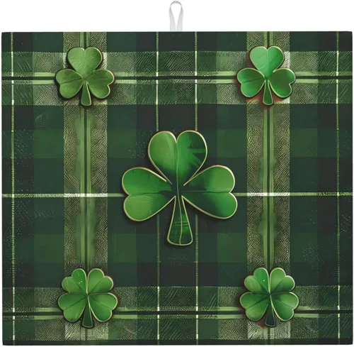 Vista 18 de Tapete de secado de platos personalizado para encimeras de 18 x 16 pulgadas, almohadilla protectora personalizada para escurridor de platos con lazo