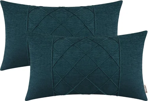 Vista 75 de BRAWARM Fundas de almohada 40x40 cm - Paquete de 2 fundas de almohada de chenilla negra, fundas de almohada de chenilla suave teñida sólida