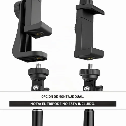Vista 8 de Adaptador universal de trípode para teléfono con control remoto de cámara inalámbrico, soporte para teléfono celular con abrazadera ajustable