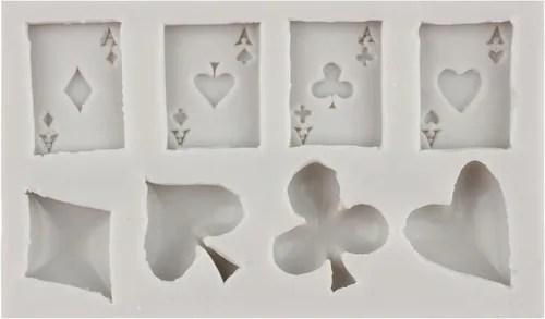 Vista 5 de Sijiangmold Moldes de silicona de póquer, juego de cartas de casino, molde de fondant de chocolate para decoración de cupcakes, decoración