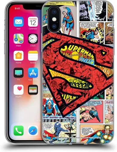 Vista 84 de Head Case Designs Funda de gel con licencia oficial de Superman DC Comics Collage Comicbook Art [protección de grado militar] compatible con Apple