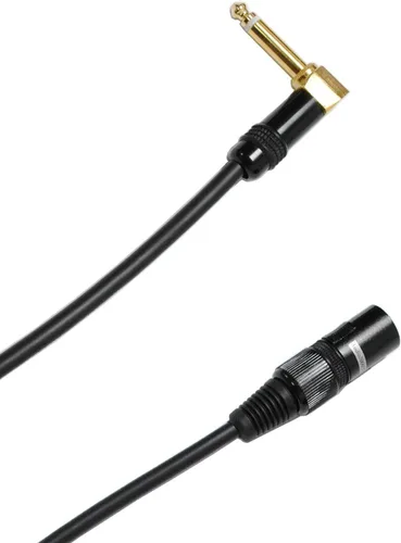 Vista 2 de Audio2000'S E17101P2 - Paquete de dos cables de 1 pie chapado en oro de 1/4 pulgadas TS en ángulo recto a XLR macho