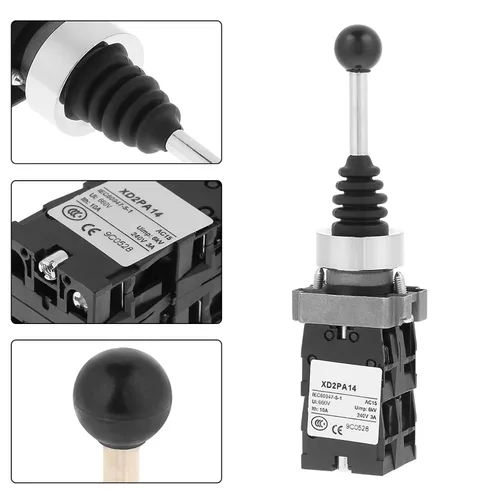 Vista 4 de Interruptor de 4 posiciones Interruptor de joystick con pestillo Joy Stick con pestillo Contactor de interruptor de joystick para control industrial