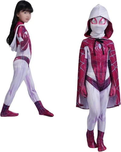 Vista 6 de LG LOUIS GARDEN Cosplay Costume for Kids, 3D Style Cosplay Anime Halloween Cosplay Jumpsuit Bodysuit Stage Suit for Girls
