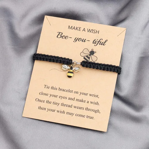 Vista 2 de Bee You Tiful Wish - Pulsera de positividad para amantes de las abejorros