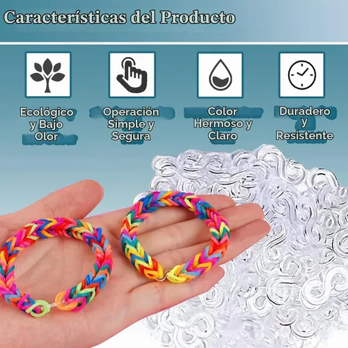 Vista 3 de PUSNMI - Clips de banda de goma, 1000 piezas de clips de banda de goma para telar, clips de banda de plástico, conectores de recambios, kit