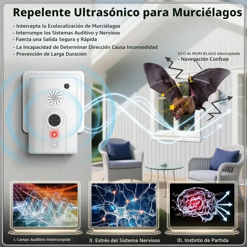 Vista 3 de Ultrasonic Bat Repellent, Plug in Bat Deterrent for Attics, 4 Pack