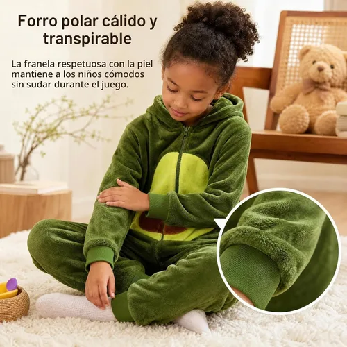Vista 5 de COSUSKET Disfraz de oso marrón de franela de ajuste cómodo para niños, pijamas de animal para niños y niñas, regalos Palta