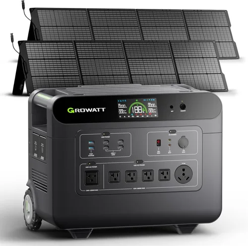 Vista 10 de GROWATT Estación de energía portátil de 3600 Wh, generador solar eléctrico HELIOS 3600 para uso doméstico, expandible a salida de CA de 240 V/7200