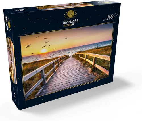 Vista 2 de MyPuzzle Sunset On Dune Beach in The North Sea - Rompecabezas de 100 piezas prémium para adultos