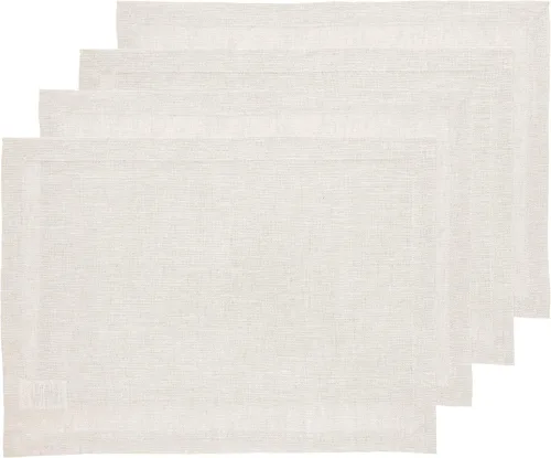 Vista 43 de Solino Home Athena - Juego de 4 manteles individuales cuadrados de lino natural claro de 14 x 14 pulgadas, manteles individuales 100 % lino puro