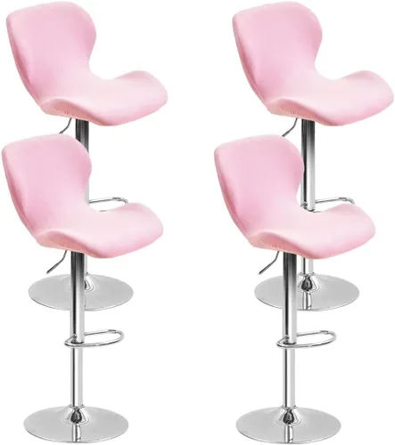 Vista 10 de Paquete de 2 fundas para sillas de bar de altura de mostrador, fundas giratorias de terciopelo para taburetes de bar, fundas elásticas para sillas
