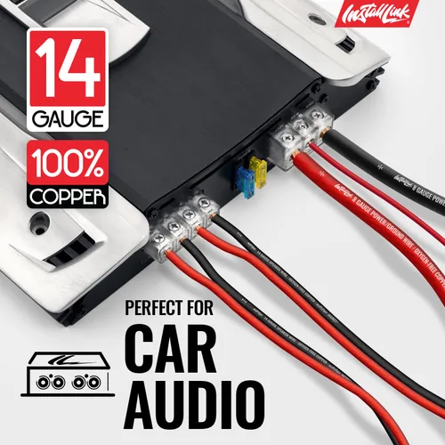 Vista 4 de Cable de cable de altavoz de calibre 14 AWG (OFC), 30 pies, coche o cine en casa por Install Link