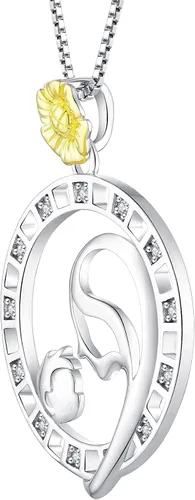 Vista 5 de Collar de plata de ley 925 con texto I Love You Mom para mujer y madre o hija collares para el día de la madre para las mujeres madre y esposa