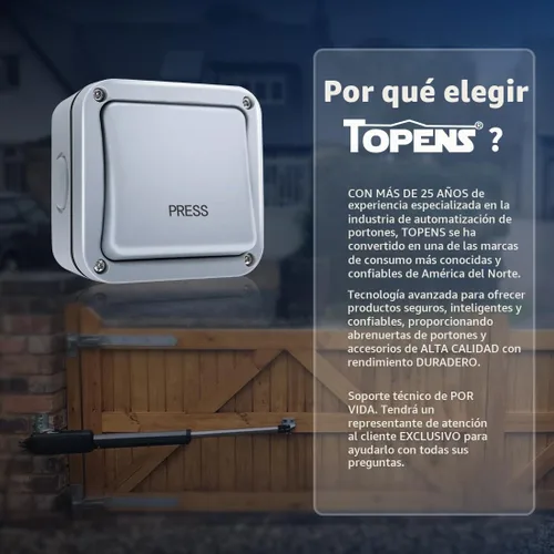 Vista 8 de TOPENS TC148 - Pulsador de pared con cable impermeable