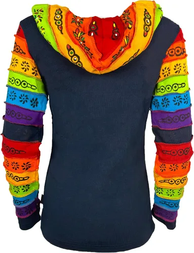Vista 41 de Agan Traders Chaquetas bohemias con cremallera para mujer, con parches de teñido anudado, sudaderas ligeras con capucha para mujer 2025