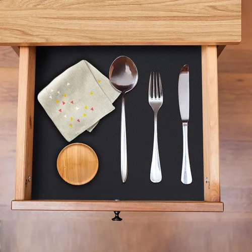 Vista 5 de Revestimiento para Estantes de Cocina, Forros para Cajones, Revestimientos No Adhesivos para Refrigerador, Tapetes Impermeables para Refrigerador