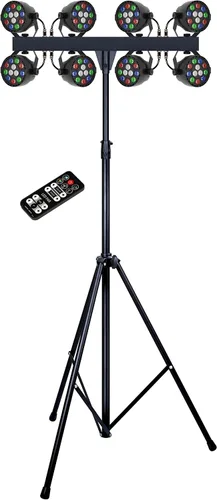 Vista 9 de MUSYSIC Banda DJ completa profesional de 8 pares con luces LED de escenario
