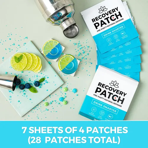 Vista 6 de Party Treats Paquete de 28 parches de recuperación – Despiértate renovado y energizado con nuestro parche de ingredientes 100% naturales – Envueltos