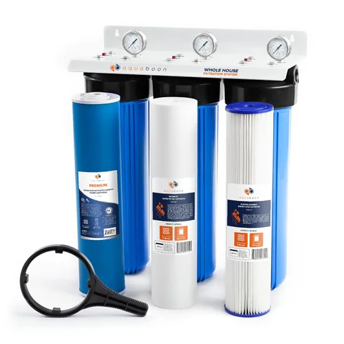 Vista 10 de Aquaboon Sistema de filtro de agua de 3 etapas con 20 x 4.5 GAC y filtros de sedimentos para sistema de filtración de agua para toda la casa