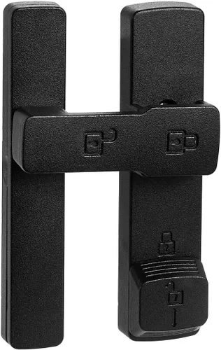 Vista 9 de INIRET Cerradura de puerta de granero negro mate de 180 grados, herrajes para puerta abatible, cerradura de puerta de aleación de zinc, protege
