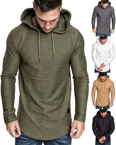 Vista 2 de Lexiart Sudadera deportiva con capucha para hombre, color liso, forro polar