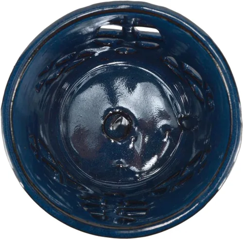 Vista 4 de W&W Maceta de orquídeas con agujeros y platillo para trasplantar, azul, 5.5 pulgadas azul (Blue 5.5")