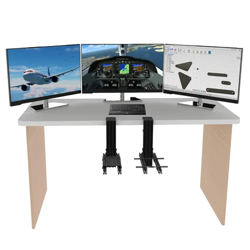 Vista 3 de Hikig 2 Set The Desk Mount for The Flight Sim Game Joystick Throttle and Hotas Systems Compatible with Logitech X56 X52 X52 Pro Thrustmaster