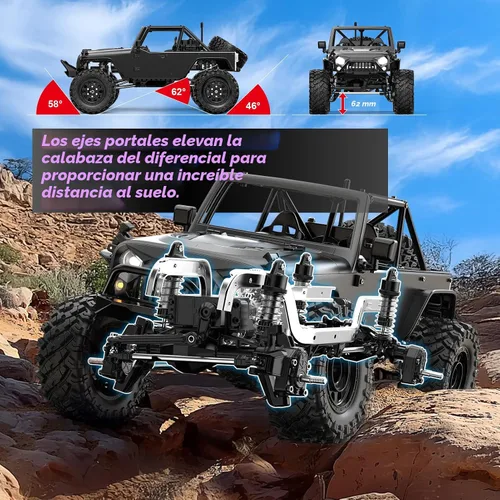 Vista 2 de HYPER GO H12Y 1/12 RC Rock Crawlers sin escobillas 4X4 para adultos, camiones RC todo terreno con ejes portal, impermeables con estuche de metal