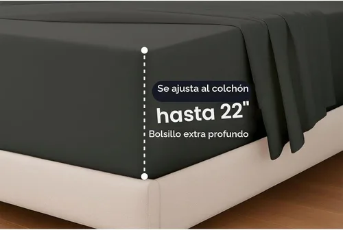 Vista 147 de Sábanas extra profundas, sábanas de algodón, 100% algodón, sábana bajera de bolsillo extra profundo de 22 pulgadas con elástico en todo el contorno