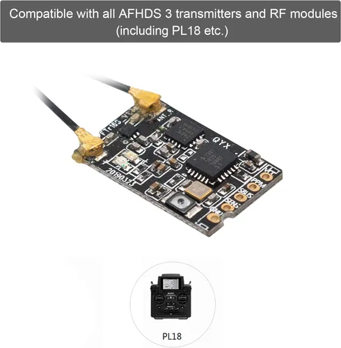 Vista 3 de GoolRC Receptor Flysky FTr16S, receptor de control remoto de 2.4 GHz 16 canales Antena dual PPM/I.Bus/S.Bus salida protocolo AFHDS3 compatible
