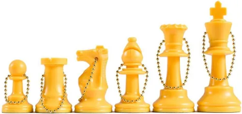 Vista 7 de WE Games Llavero de juego de ajedrez a granel, 17 piezas de plástico negro con cadena, llavero, accesorios lindos para hombres, llaves de coche