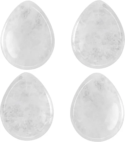 Vista 9 de TUMBEELLUWA Juego de 4 piedras de lágrima y pulgar, piedras curativas de chakras para aliviar la ansiedad, piedras de bolsillo de cuarzo pulido, 7 7